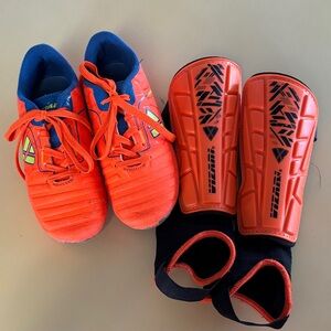 Boys Soccer Shoes & Shin Guard Bundle